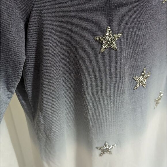 NWOT Women's INC International Concepts Ombre Silver Stars Cold Shoulder Sweater - Picture 12 of 15